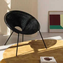 Bottega Intreccio Lounge Chairs<Silene Black Lounge Chair by Angelettiruzza