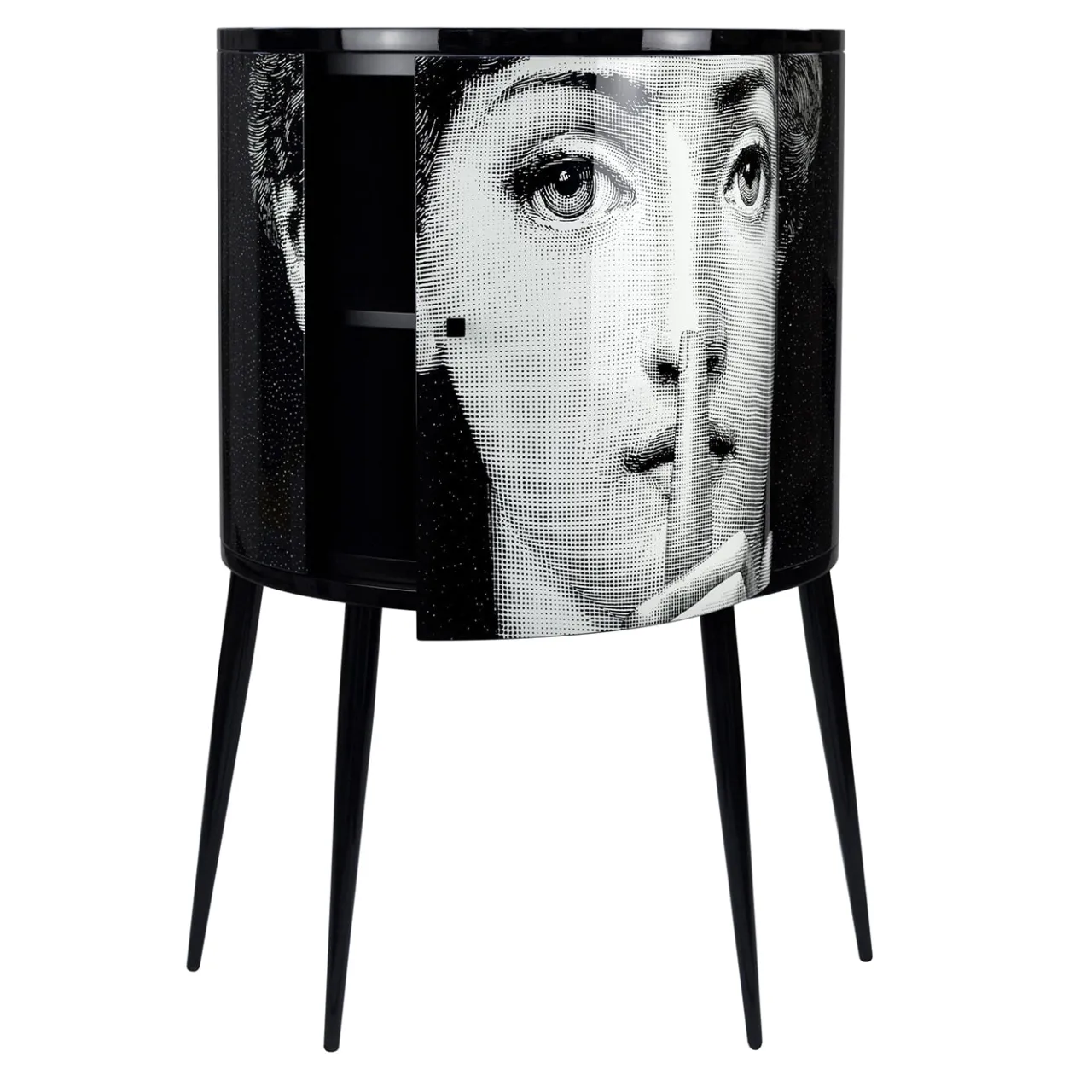 Fornasetti Cabinets<Silenzio Curved Small Cabinet