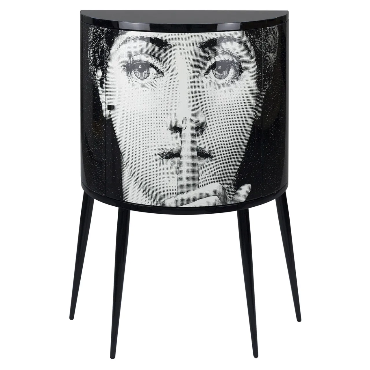Fornasetti Cabinets<Silenzio Curved Small Cabinet