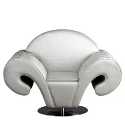 VGnewtrend Armchairs<Silhouette Capitonne Swivel White Armchair