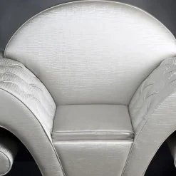 VGnewtrend Armchairs<Silhouette Capitonne Swivel White Armchair