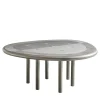 Chiara Provasi Dining Tables<Silver Drop Inlaid Metal and Gray Wooden Dining Table