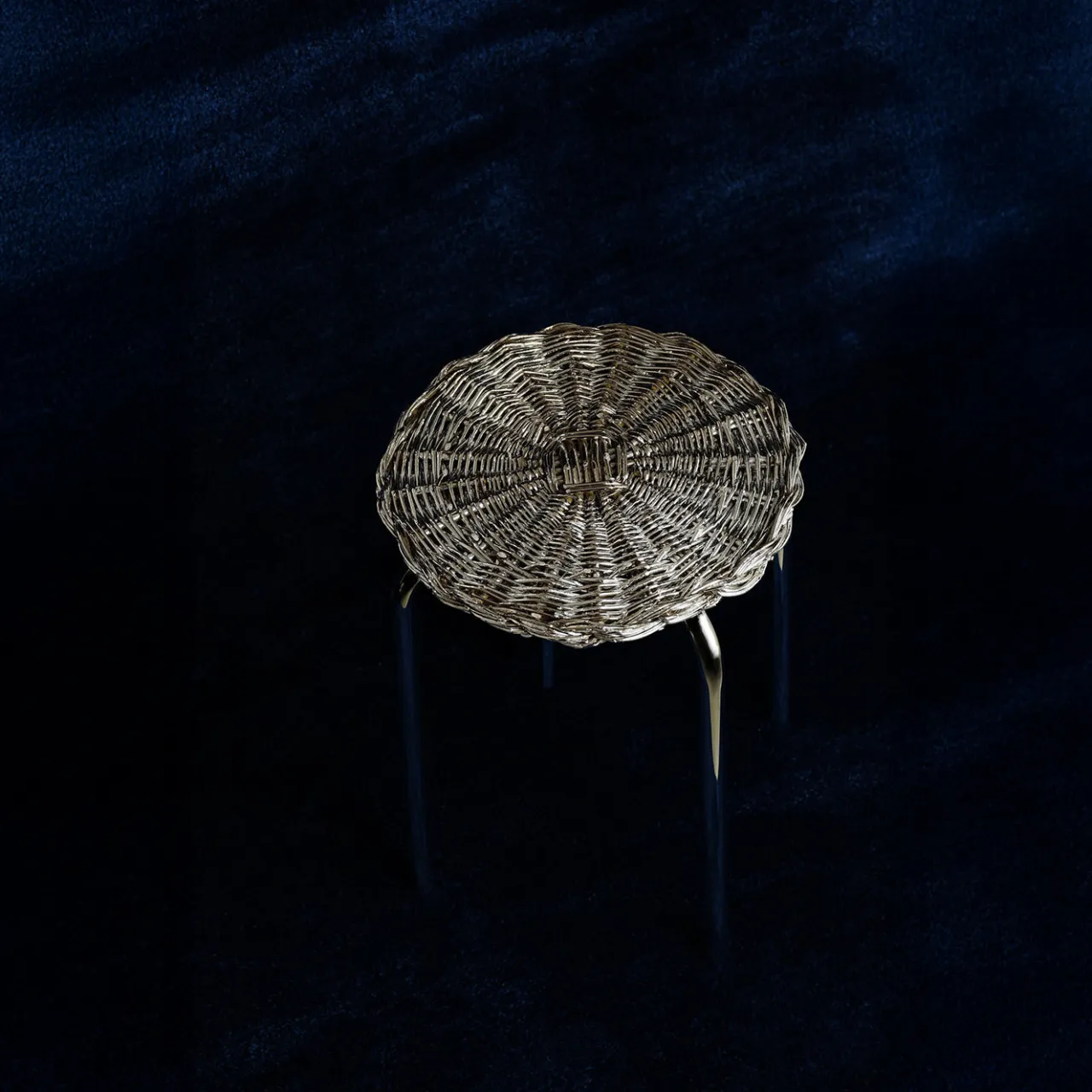 Caspal Stools<Silver Plated Woven Metal Stool