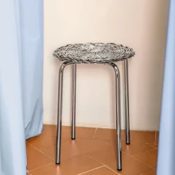 Caspal Stools<Silver Plated Woven Metal Stool