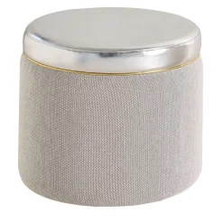 Morello Gianpaolo Ottomans & Poufs<Silvery-Seat Cylindrical Pouf