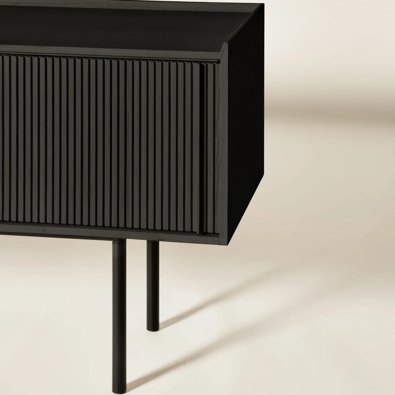 Dale Italia Sideboards Buffets<Sipario 2-Doors High Black Ash Sideboard