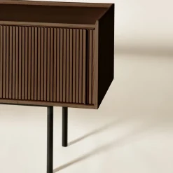 Dale Italia Sideboards Buffets<Sipario 2-Doors High Brown Ash Sideboard