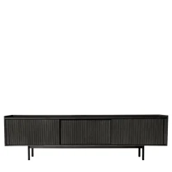 Dale Italia Sideboards Buffets<Sipario 3-Doors Low Black Ash Sideboard