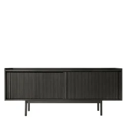 Dale Italia Sideboards Buffets<Sipario 2-Doors Low Black Ash Sideboard