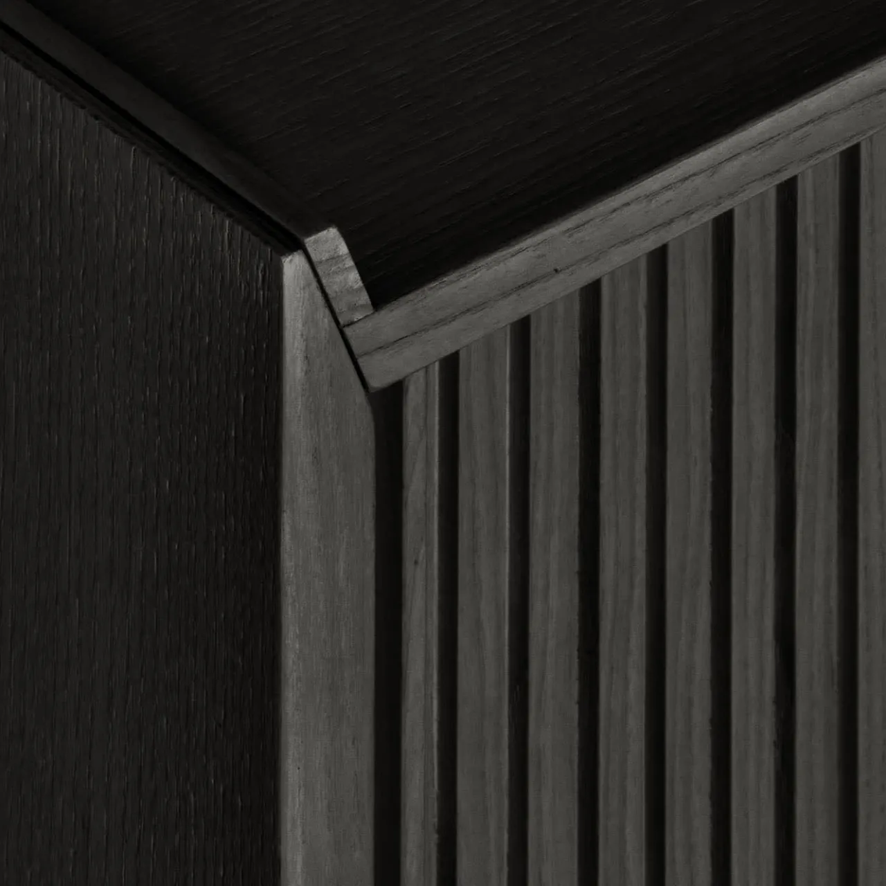 Dale Italia Sideboards Buffets<Sipario 2-Doors Low Black Ash Sideboard
