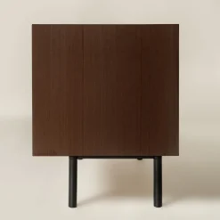 Dale Italia Sideboards Buffets<Sipario 3-Doors Low Brown Ash Sideboard