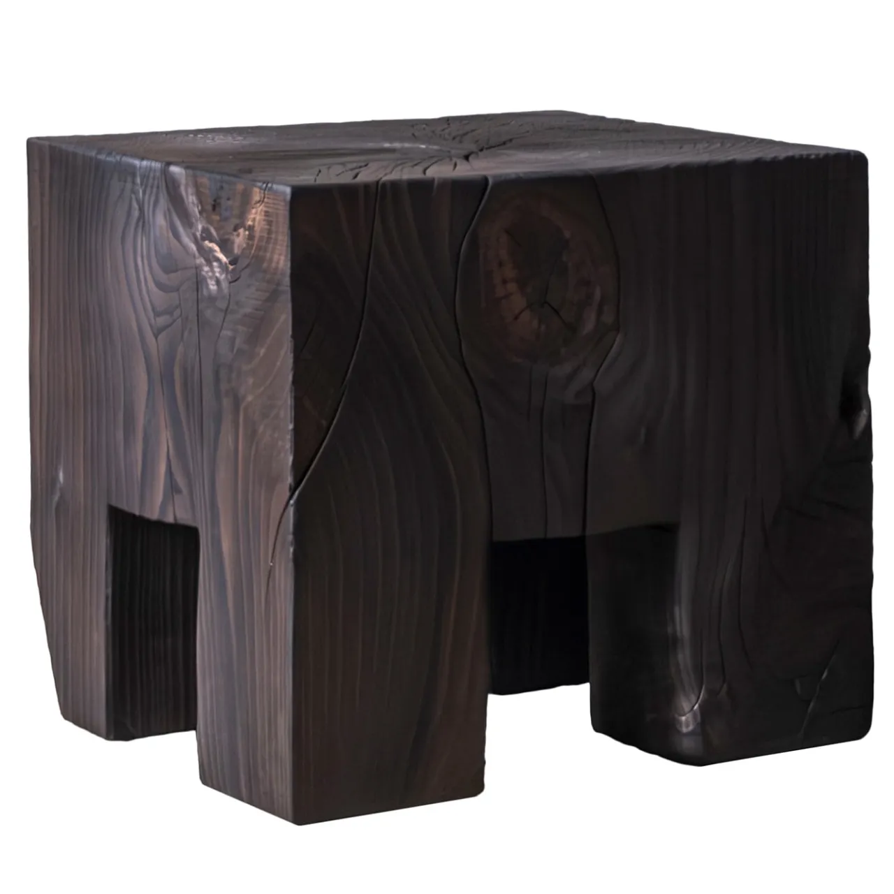 Riccardo Monte Side Tables<Skelly Cube Charred Finish Side Table