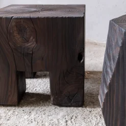 Riccardo Monte Side Tables<Skelly Cube Charred Finish Side Table