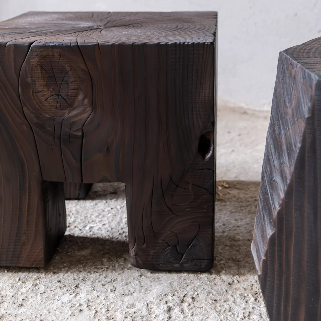 Riccardo Monte Side Tables<Skelly Cube Charred Finish Side Table