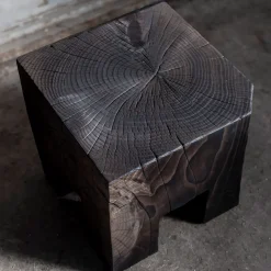 Riccardo Monte Side Tables<Skelly Cube Charred Finish Side Table