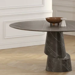 Etamorph Dining Tables<Slice Graphite Stone Round Dining Table