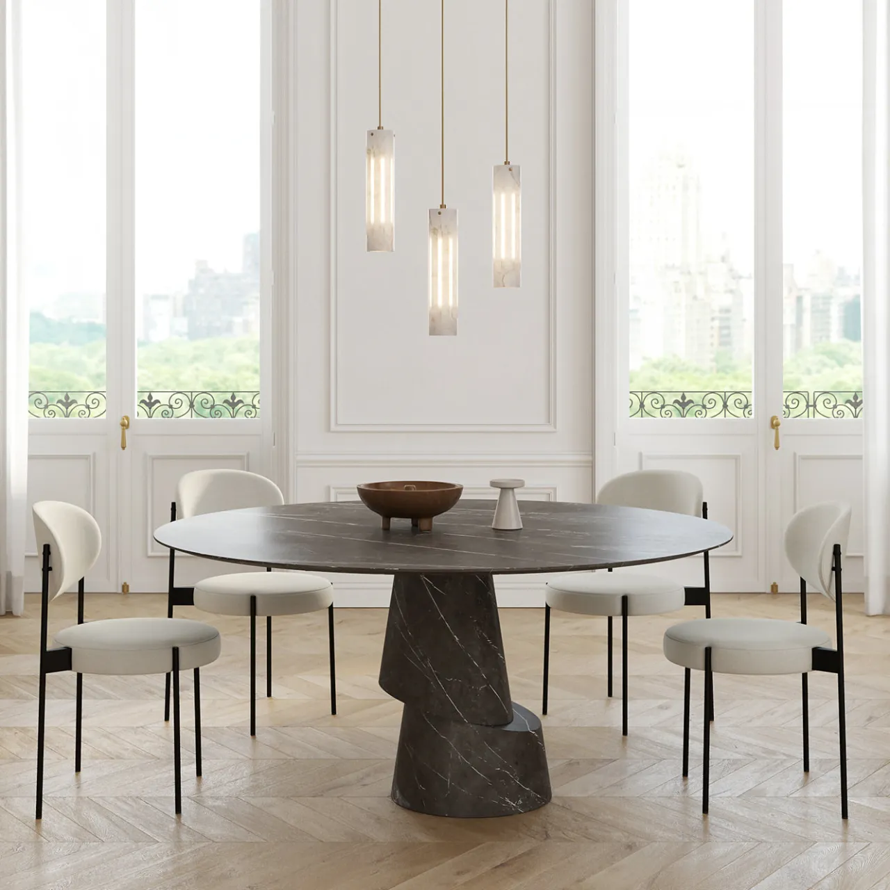 Etamorph Dining Tables<Slice Graphite Stone Round Dining Table