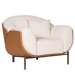 FROMM. Armchairs<Small Haima' with Leatherette Shell Armchair