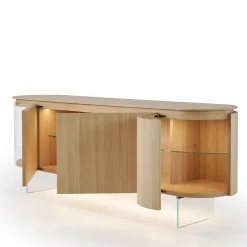 Modesign Sideboards Buffets<Soffio Beige Oak Wood Sideboard