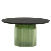 Tonin Casa Coffee Tables<Soffio Olive Green Glass & Black Ash Coffee Table