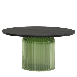 Tonin Casa Coffee Tables<Soffio Olive Green Glass & Black Ash Coffee Table