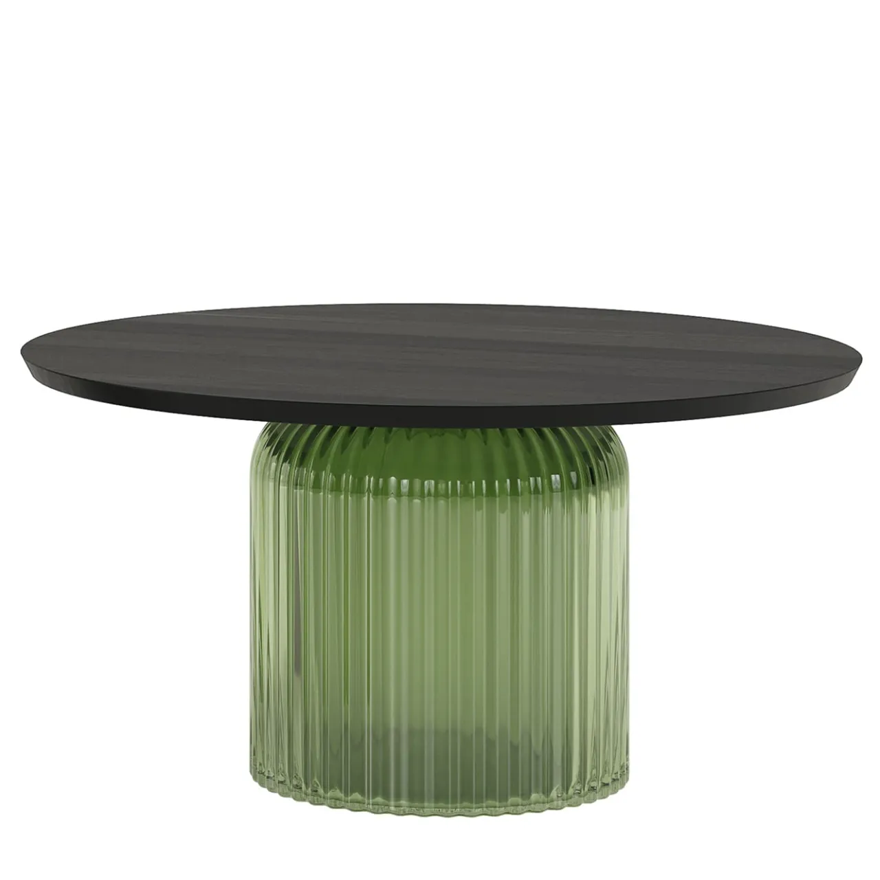 Tonin Casa Coffee Tables<Soffio Olive Green Glass & Black Ash Coffee Table