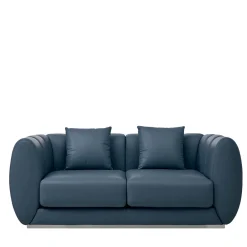 Franco Bianchini Sofas<Soffio 2-Seater Blue Leather Sofa