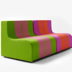 Poltronova Lounge Chairs<Sofo Green and Pink Armchair