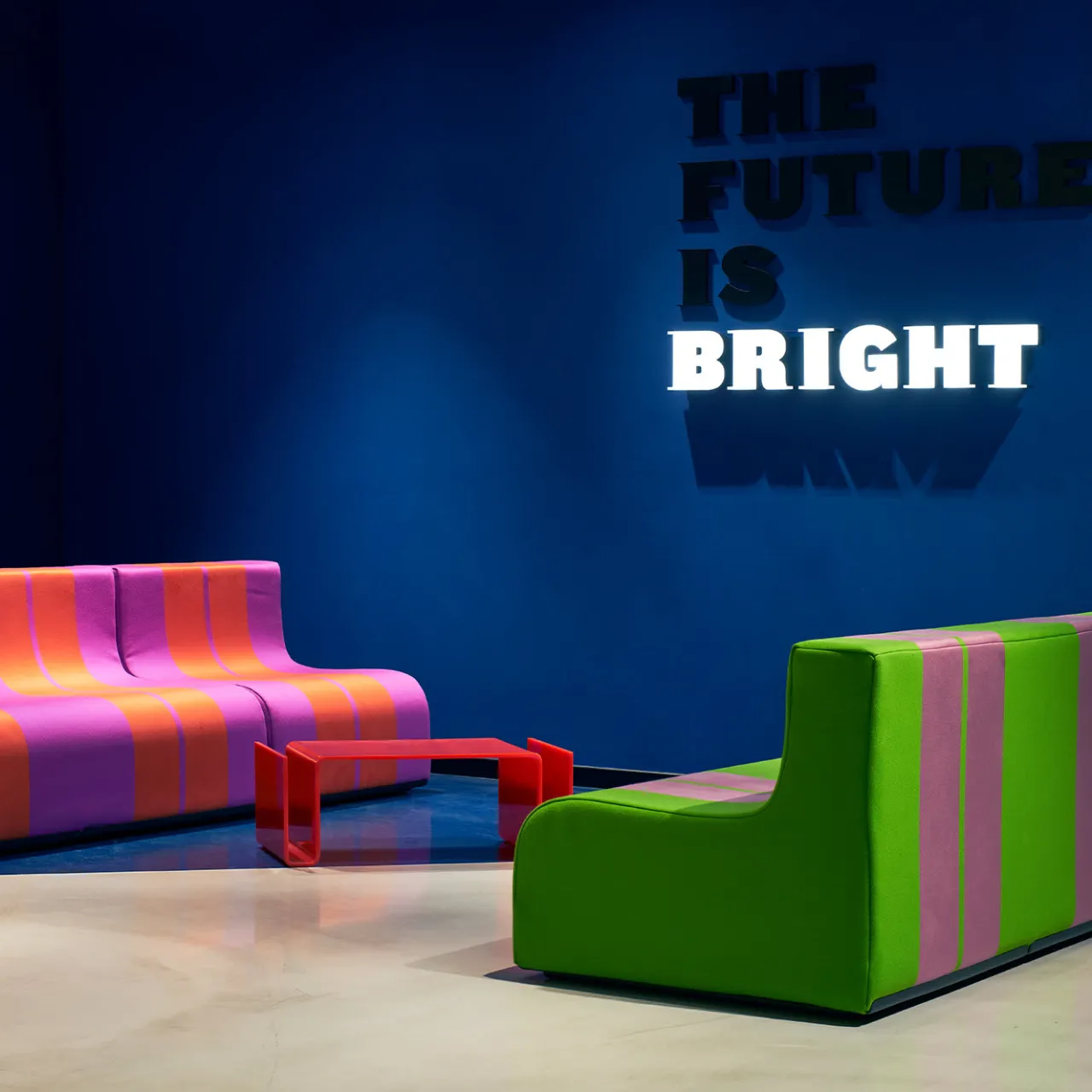 Poltronova Sofas<Sofo Green and Pink Sofa