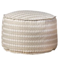 Villevenete Other Outdoor Furniture<Soft Cay beige and white fabric Outdoor Pouf