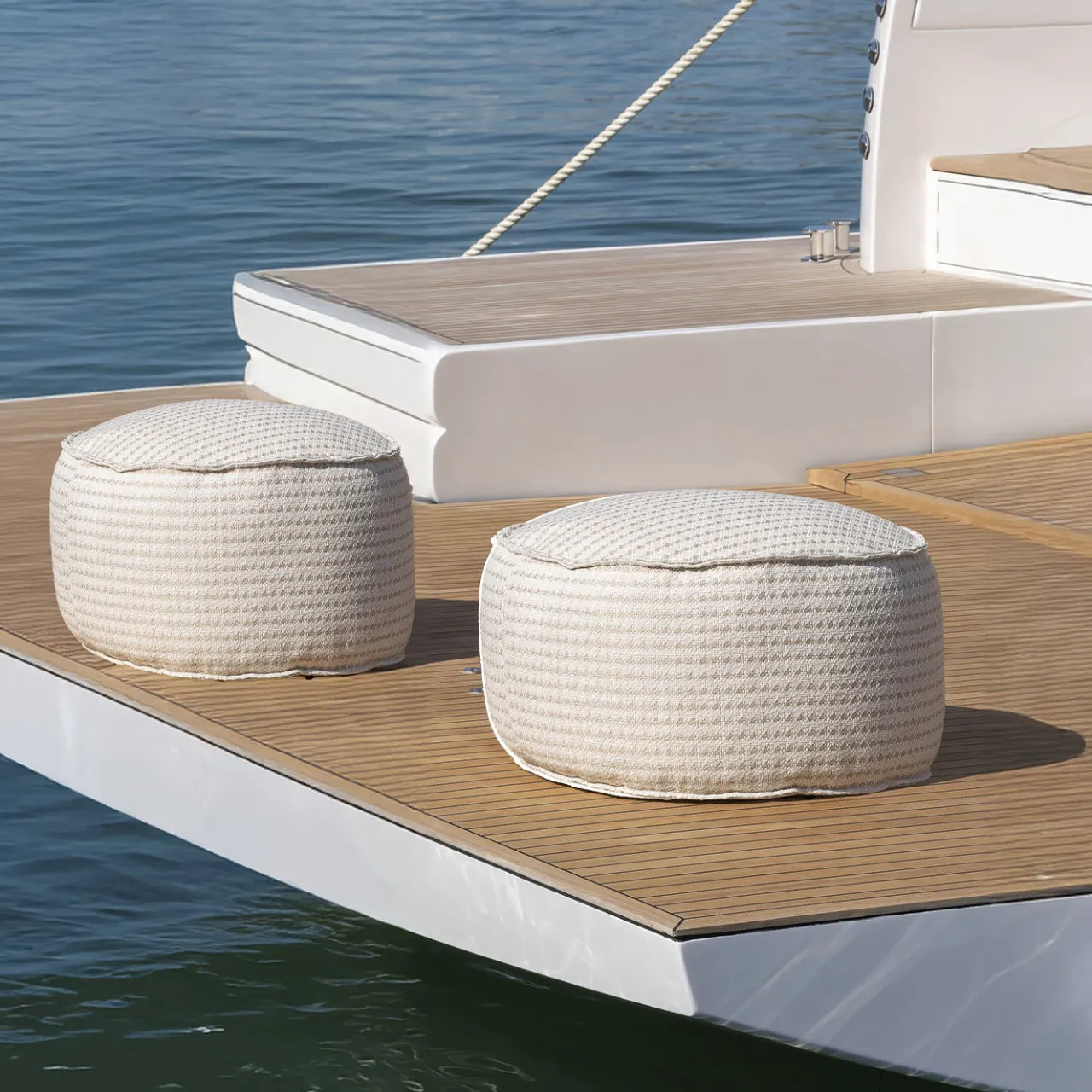 Villevenete Other Outdoor Furniture<Soft Cay beige fabric Outdoor Pouf