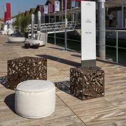Villevenete Other Outdoor Furniture<Soft Cay White Fabric Outdoor Pouf