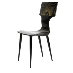 Fornasetti Chairs<Sole Black-Lacquered Wooden Chair