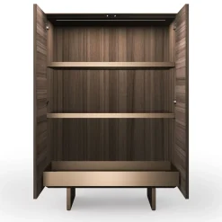 Arcari Arredamenti Cabinets<Solferino Canaletto walnut burnished anthracite black inlay door sideboard