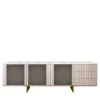 Arcari Arredamenti Sideboards Buffets<Solferino Canaletto walnut Concrete top Gres Calacatta lead lacquered doors sideboard