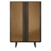 Arcari Arredamenti Cabinets<Solferino Canaletto walnut burnished bronze liquid metal doors sideboard