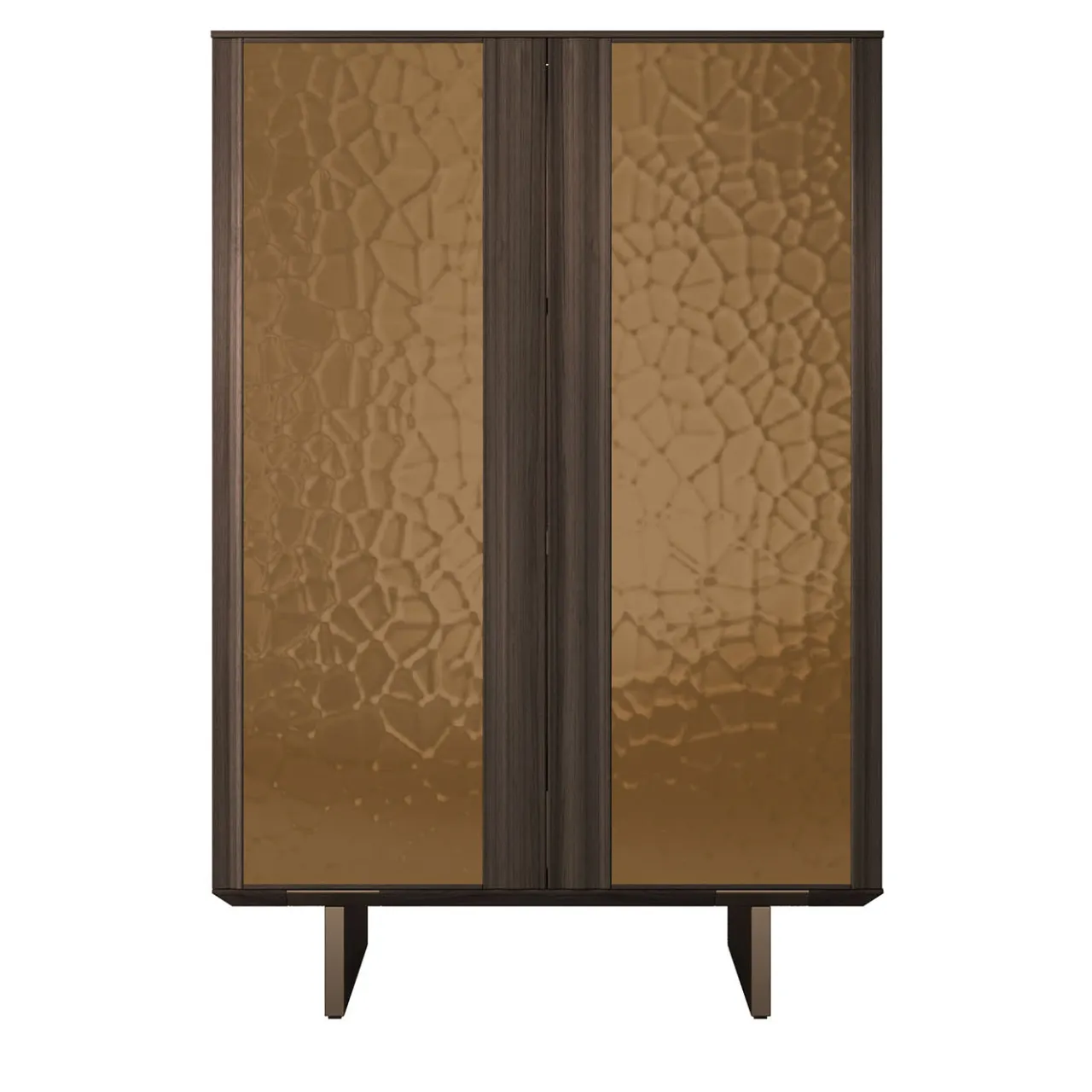 Arcari Arredamenti Cabinets<Solferino Canaletto walnut burnished bronze liquid metal doors sideboard