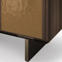 Arcari Arredamenti Cabinets<Solferino Canaletto walnut burnished bronze liquid metal doors sideboard
