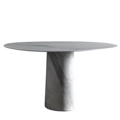 Luce Di Carrara Dining Tables<Solid Pattern White Marble Table