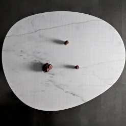 Luce Di Carrara Dining Tables<Solid Pattern White Marble Table