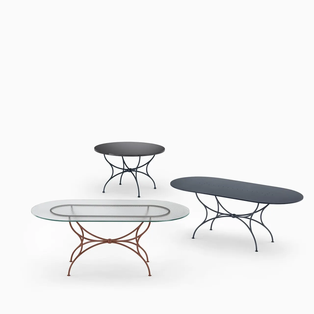 Dante Negro Outdoor Coffee Tables<Solivo Lava Stone & Wrought Iron Round Table