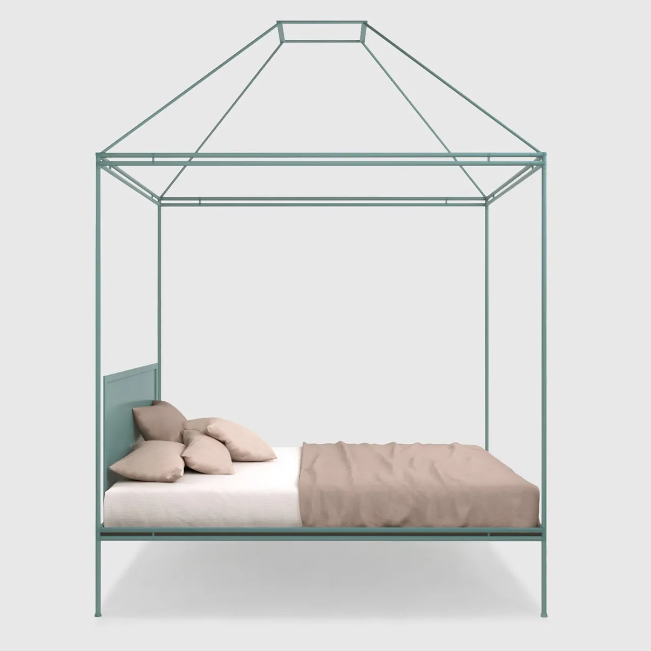 Lispi Beds<Sommo Light-Blue Iron Canopy Double Bed