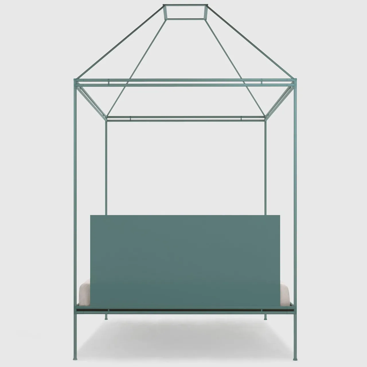 Lispi Beds<Sommo Light-Blue Iron Canopy Double Bed
