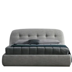 Bodema Beds<Sophie King-Size Gray Buttoned Headboard Bed