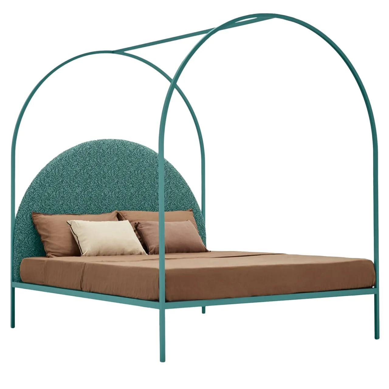Lispi Beds<Sottiletto Green Iron Canopy Double Bed by Giulio Iacchetti