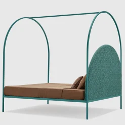 Lispi Beds<Sottiletto Green Iron Canopy Double Bed by Giulio Iacchetti
