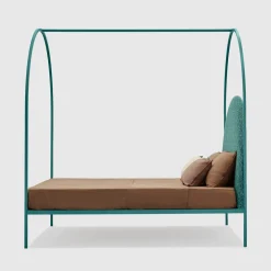 Lispi Beds<Sottiletto Green Iron Canopy Double Bed by Giulio Iacchetti
