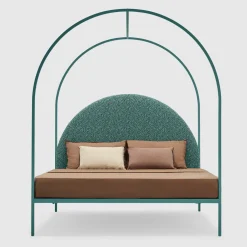Lispi Beds<Sottiletto Green Iron Canopy Double Bed by Giulio Iacchetti