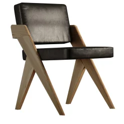 Giopagani Chairs<Souvenir Armless chair Black Leather