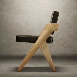 Giopagani Chairs<Souvenir Armless chair Black Leather